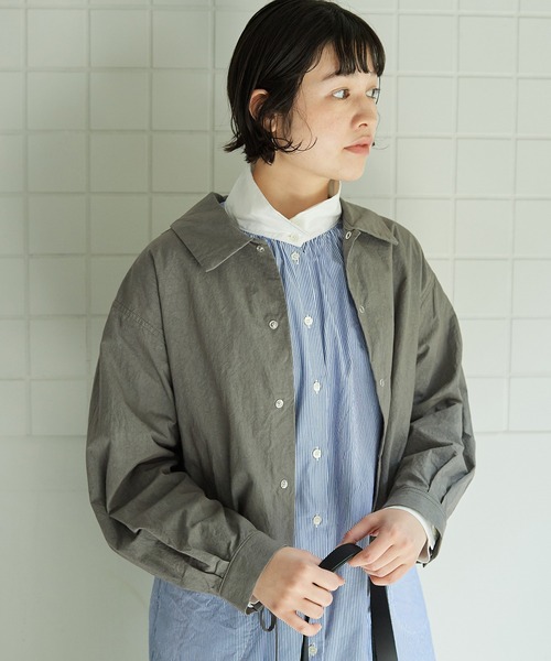 bulle de savon(ビュルデサボン)の「●ダンプルーフ COACH ジャケット(その他アウター・レディース・グレー/ホワイト・FREE)」の10枚目の写真