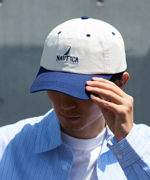 NAUTICA（ノーティカ）の「【NAUTICA】ノーティカ6パネルフロントバックロゴ刺繍バイカラーCAP ローキャップ NT037（キャップ・メンズ・ブラック/ネイビー/グリーン・FREE）」の3枚目の写真