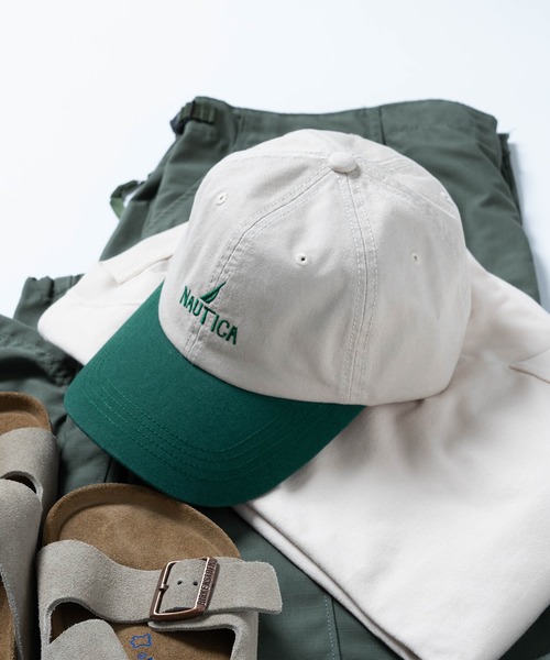 NAUTICA（ノーティカ）の「【NAUTICA】ノーティカ6パネルフロントバックロゴ刺繍バイカラーCAP ローキャップ NT037（キャップ・メンズ・ブラック/ネイビー/グリーン・FREE）」の8枚目の写真