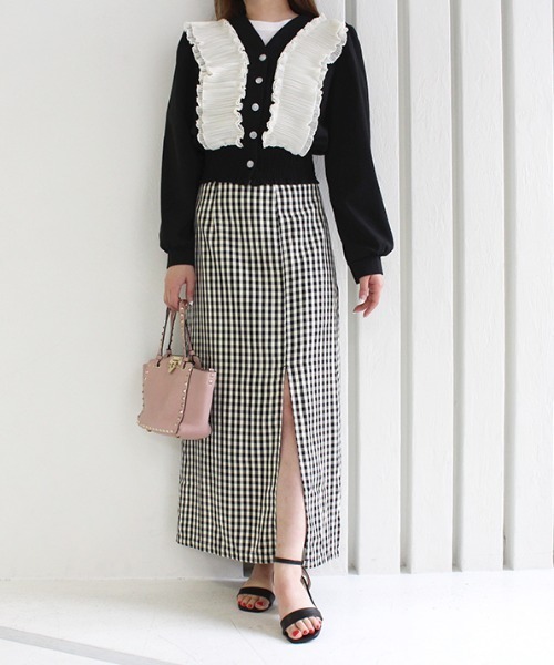 MODE ROBE（モードローブ）の「フリルギャザーカーディガン（カーディガン/ボレロ・レディース・ブラック/ブルー・FREE）」の14枚目の写真