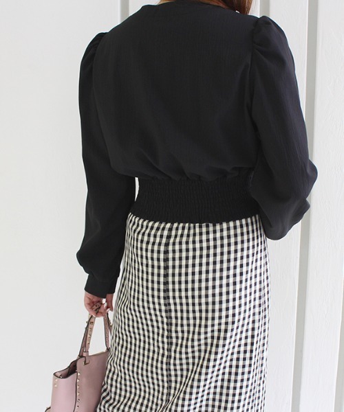 MODE ROBE（モードローブ）の「フリルギャザーカーディガン（カーディガン/ボレロ・レディース・ブラック/ブルー・FREE）」の16枚目の写真