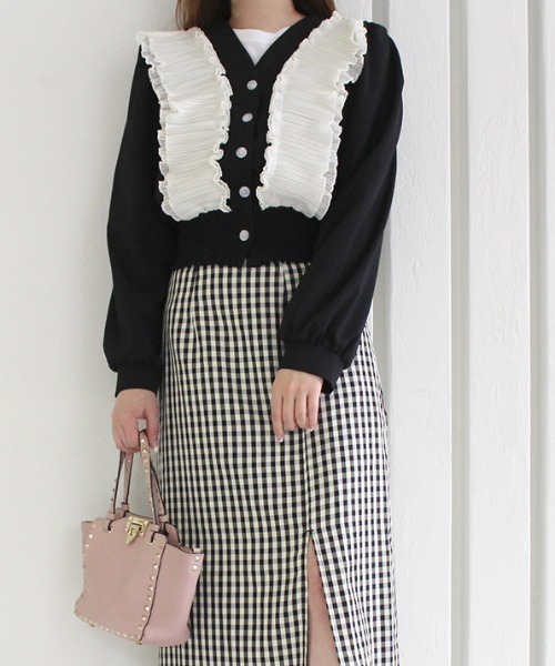 MODE ROBE（モードローブ）の「フリルギャザーカーディガン（カーディガン/ボレロ・レディース・ブラック/ブルー・FREE）」の17枚目の写真