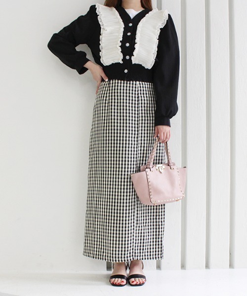 MODE ROBE（モードローブ）の「フリルギャザーカーディガン（カーディガン/ボレロ・レディース・ブラック/ブルー・FREE）」の18枚目の写真