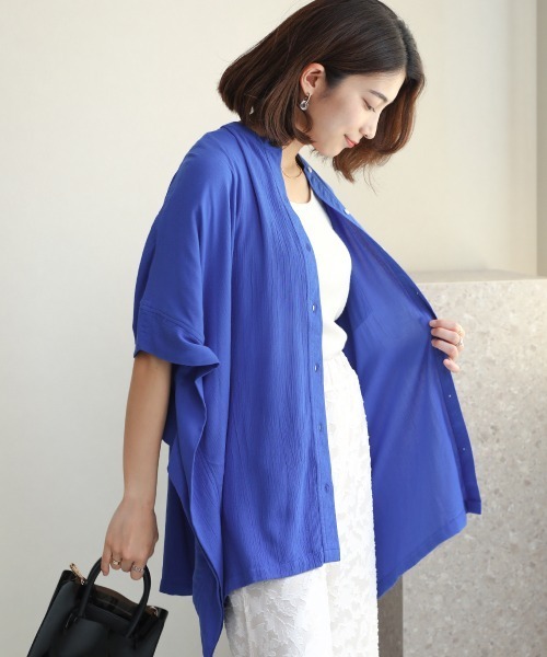 Bou Jeloud（ブージュルード）の「レーヨンクレープテントブラウス（シャツ/ブラウス・レディース・イエロー/ブルー/ブラック/グレー系その他・38）」の4枚目の写真