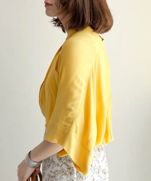 Bou Jeloud（ブージュルード）の「レーヨンクレープテントブラウス（シャツ/ブラウス・レディース・イエロー/ブルー/ブラック/グレー系その他・38）」の6枚目の写真