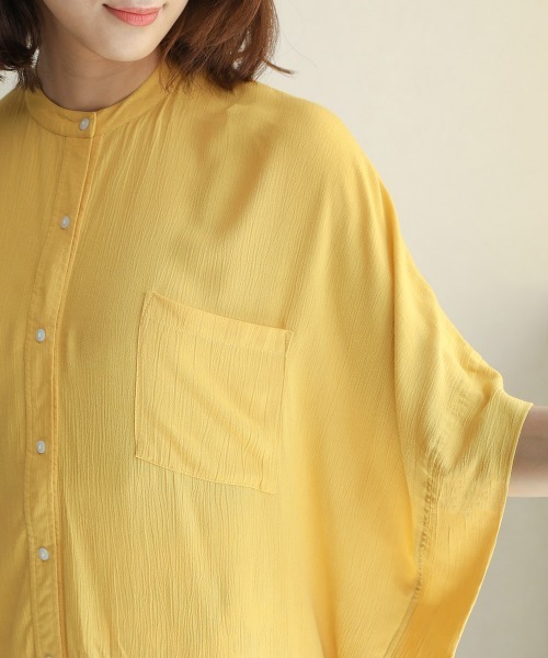 Bou Jeloud（ブージュルード）の「レーヨンクレープテントブラウス（シャツ/ブラウス・レディース・イエロー/ブルー/ブラック/グレー系その他・38）」の12枚目の写真