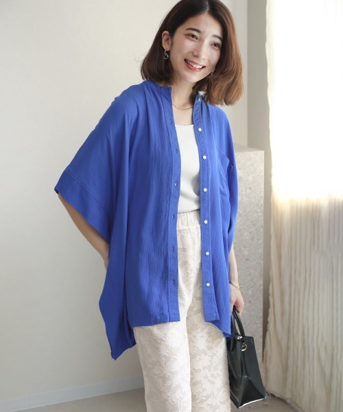 Bou Jeloud（ブージュルード）の「レーヨンクレープテントブラウス（シャツ/ブラウス・レディース・イエロー/ブルー/ブラック/グレー系その他・38）」の7枚目の写真