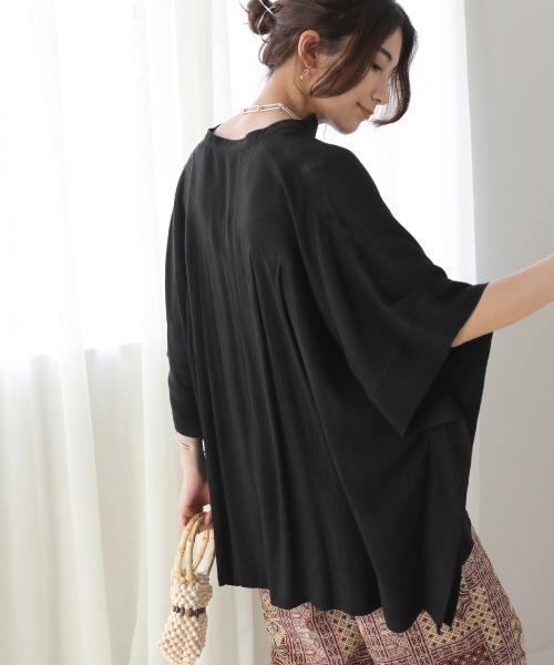 Bou Jeloud（ブージュルード）の「レーヨンクレープテントブラウス（シャツ/ブラウス・レディース・イエロー/ブルー/ブラック/グレー系その他・38）」の13枚目の写真