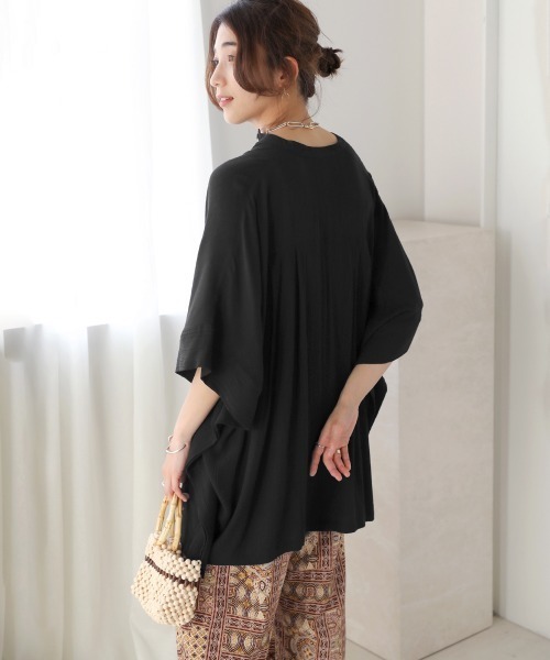 Bou Jeloud（ブージュルード）の「レーヨンクレープテントブラウス（シャツ/ブラウス・レディース・イエロー/ブルー/ブラック/グレー系その他・38）」の16枚目の写真