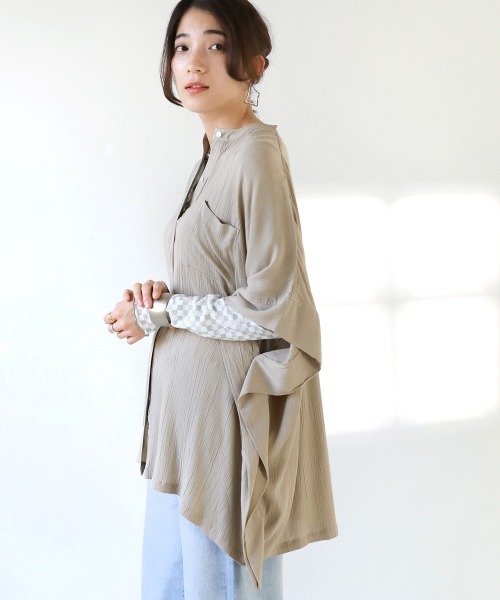 Bou Jeloud（ブージュルード）の「レーヨンクレープテントブラウス（シャツ/ブラウス・レディース・イエロー/ブルー/ブラック/グレー系その他・38）」の11枚目の写真