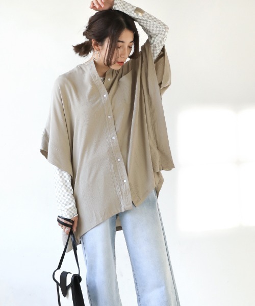 Bou Jeloud（ブージュルード）の「レーヨンクレープテントブラウス（シャツ/ブラウス・レディース・イエロー/ブルー/ブラック/グレー系その他・38）」の19枚目の写真