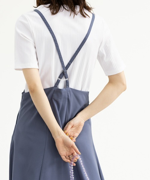 GeeRA（ジーラ）の「ランダムリブ上品Ｔシャツ（Tシャツ/カットソー・レディース・ブラック/オフホワイト/ベージュ/ブルー・MEDIUM/LARGE/X-LARGE）」の12枚目の写真