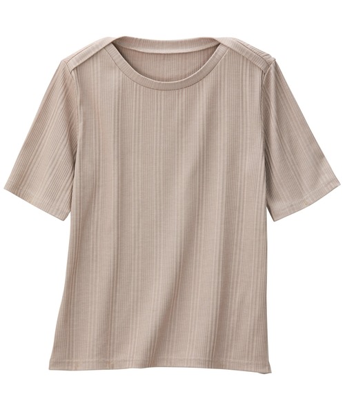 GeeRA（ジーラ）の「ランダムリブ上品Ｔシャツ（Tシャツ/カットソー・レディース・ブラック/オフホワイト/ベージュ/ブルー・MEDIUM/LARGE/X-LARGE）」の17枚目の写真