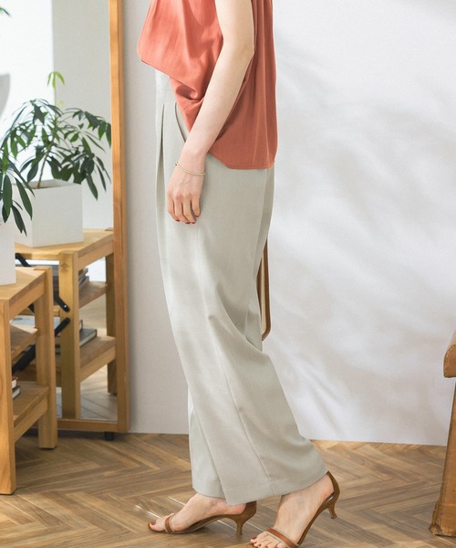 URBAN RESEARCH ROSSO WOMEN（アーバンリサーチ　ロッソ）の「リネンライクワイドパンツ（その他パンツ・レディース・チャコールグレー/ベージュ系その他/イエロー系その他・38/36）」の6枚目の写真