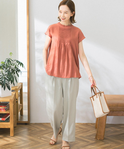 URBAN RESEARCH ROSSO WOMEN（アーバンリサーチ　ロッソ）の「リネンライクワイドパンツ（その他パンツ・レディース・チャコールグレー/ベージュ系その他/イエロー系その他・38/36）」の8枚目の写真