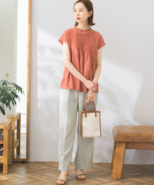 URBAN RESEARCH ROSSO WOMEN（アーバンリサーチ　ロッソ）の「リネンライクワイドパンツ（その他パンツ・レディース・チャコールグレー/ベージュ系その他/イエロー系その他・38/36）」の9枚目の写真