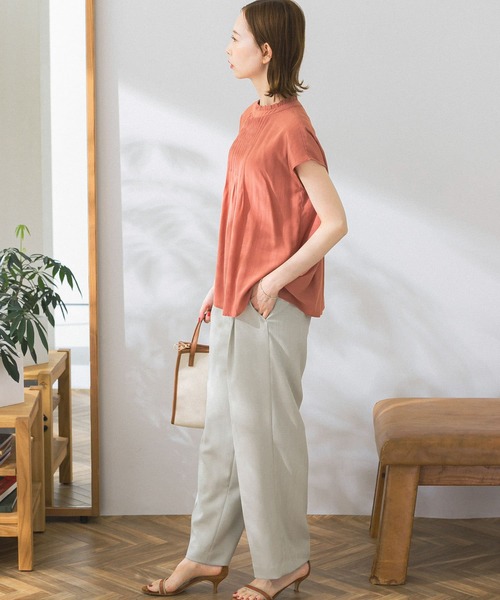 URBAN RESEARCH ROSSO WOMEN（アーバンリサーチ　ロッソ）の「リネンライクワイドパンツ（その他パンツ・レディース・チャコールグレー/ベージュ系その他/イエロー系その他・38/36）」の10枚目の写真