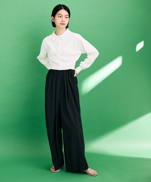 ADAM ET ROPE'(アダムエロペ)の「ナイロンストライプイージーパンツ(その他パンツ・レディース・ブラック/サックスブルー/キナリ・38/36)」の19枚目の写真