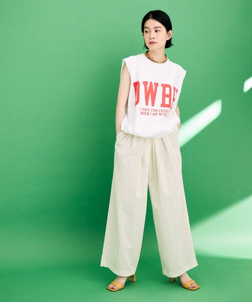 ADAM ET ROPE'(アダムエロペ)の「ナイロンストライプイージーパンツ(その他パンツ・レディース・ブラック/サックスブルー/キナリ・38/36)」の6枚目の写真