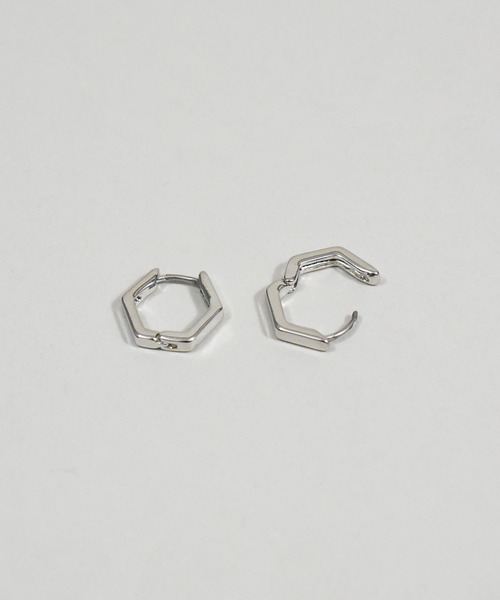 ma chere Cosette?(マシェールコゼット)の「六角形ミニフープピアス/ニッケルフリー(ピアス(両耳用)・レディース・シルバー・FREE)」の5枚目の写真