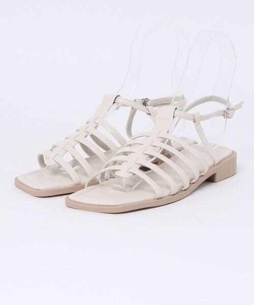 ap retro（アプレトロ）の「スクエアグルカサンダル（サンダル・レディース・ブラック/アイボリー・MEDIUM/LARGE）」の5枚目の写真