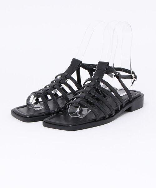 ap retro（アプレトロ）の「スクエアグルカサンダル（サンダル・レディース・ブラック/アイボリー・MEDIUM/LARGE）」の3枚目の写真