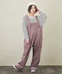 CUBE SUGAR（キューブシュガー）の「無地サッカーコールサロペットパンツ（サロペット/オーバーオール）」