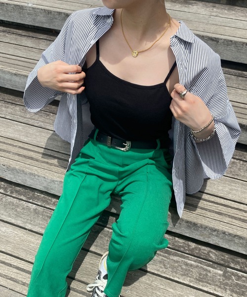 PairPair（ペアペア）の「刺繍入りストライプシャツ(ユニセックス)（シャツ/ブラウス・レディース・ブラック/ブルー/グリーン・MEDIUM/LARGE）」の15枚目の写真