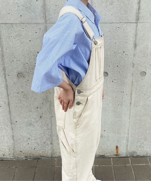 PairPair（ペアペア）の「刺繍入りストライプシャツ(ユニセックス)（シャツ/ブラウス・レディース・ブラック/ブルー/グリーン・MEDIUM/LARGE）」の16枚目の写真