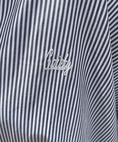 PairPair（ペアペア）の「刺繍入りストライプシャツ(ユニセックス)（シャツ/ブラウス・レディース・ブラック/ブルー/グリーン・MEDIUM/LARGE）」の12枚目の写真