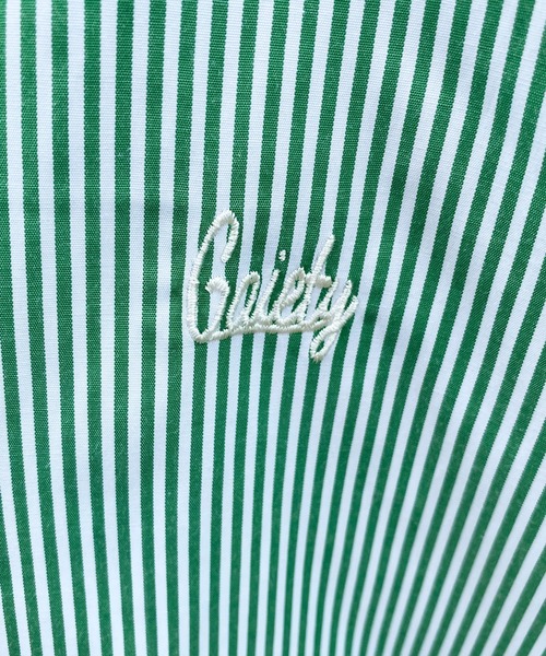 PairPair（ペアペア）の「刺繍入りストライプシャツ(ユニセックス)（シャツ/ブラウス・レディース・ブラック/ブルー/グリーン・MEDIUM/LARGE）」の10枚目の写真