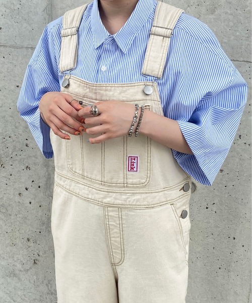 PairPair（ペアペア）の「刺繍入りストライプシャツ(ユニセックス)（シャツ/ブラウス・レディース・ブラック/ブルー/グリーン・MEDIUM/LARGE）」の14枚目の写真