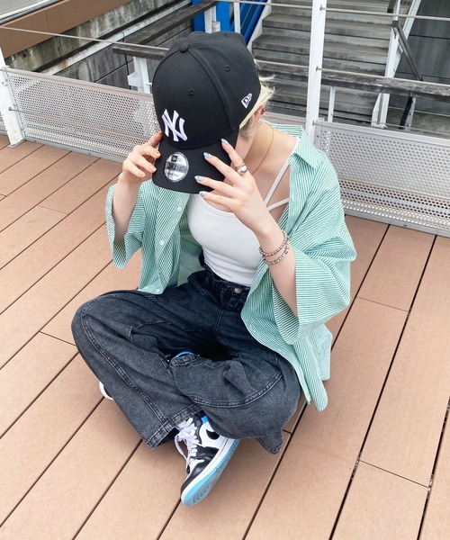 PairPair（ペアペア）の「刺繍入りストライプシャツ(ユニセックス)（シャツ/ブラウス・レディース・ブラック/ブルー/グリーン・MEDIUM/LARGE）」の22枚目の写真