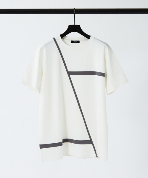 5351 POUR LES HOMMES(ゴーサンゴーイチプールオム)の「スラッシュライン半袖Tシャツ(Tシャツ/カットソー・メンズ・ホワイト/ブラック/グレー・44/46/48/50)」の1枚目の写真