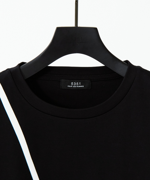 5351 POUR LES HOMMES(ゴーサンゴーイチプールオム)の「スラッシュライン半袖Tシャツ(Tシャツ/カットソー・メンズ・ホワイト/ブラック/グレー・44/46/48/50)」の7枚目の写真