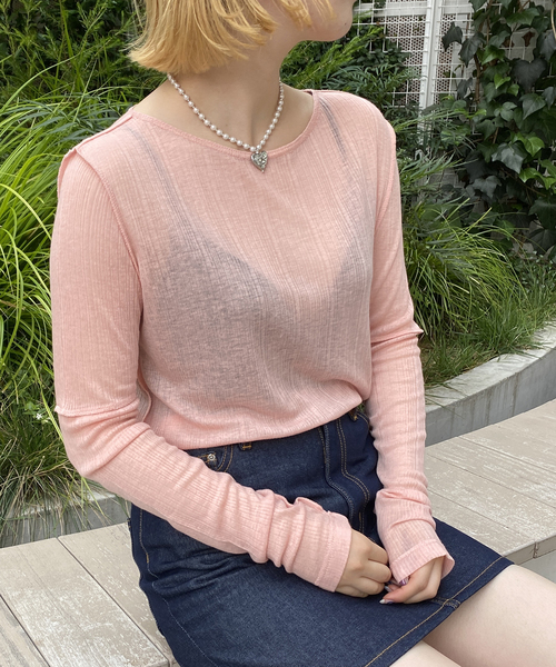 Oriens JOURNAL STANDARD(オリエンス ジャーナルスタンダード)の「【"GOOD GIRL” / グッドガール】シアーリブロングスリーブ(Tシャツ/カットソー・レディース・ホワイト/ピンク/モスグリーン・FREE)」の21枚目の写真