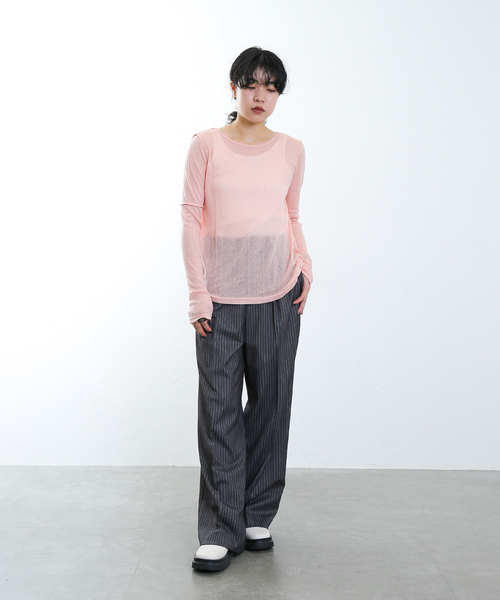 Oriens JOURNAL STANDARD(オリエンス ジャーナルスタンダード)の「【"GOOD GIRL” / グッドガール】シアーリブロングスリーブ(Tシャツ/カットソー・レディース・ホワイト/ピンク/モスグリーン・FREE)」の18枚目の写真