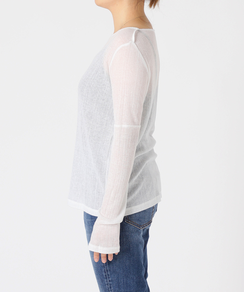 Oriens JOURNAL STANDARD(オリエンス ジャーナルスタンダード)の「【"GOOD GIRL” / グッドガール】シアーリブロングスリーブ(Tシャツ/カットソー・レディース・ホワイト/ピンク/モスグリーン・FREE)」の16枚目の写真