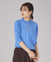 Rouge vif | 4者混半袖ニットプルオーバー(ニット/セーター)