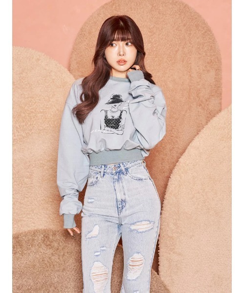 セール】レディグラフィックスウェットトップス(スウェット セール】レディグラフィックスウェットトップス(スウェット