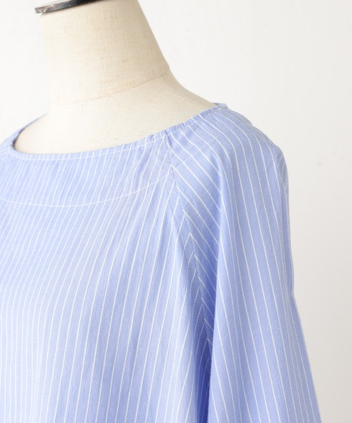 BEARDSLEY（ビアズリー）の「《FRIPIER/フリピエ》ボートプルシャツ（シャツ/ブラウス・レディース・サックスブルー/ホワイト・FREE）」の8枚目の写真