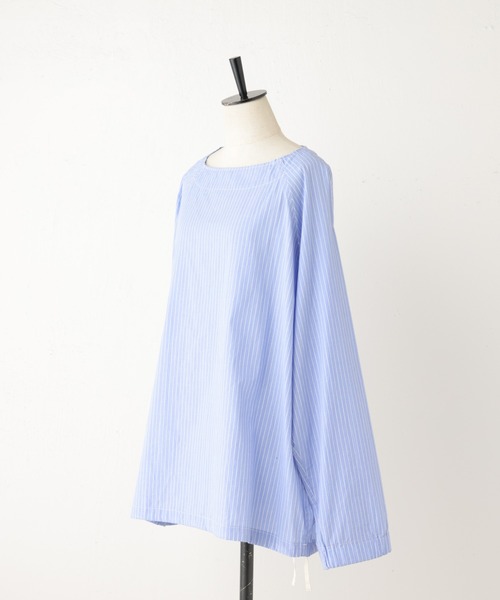 BEARDSLEY（ビアズリー）の「《FRIPIER/フリピエ》ボートプルシャツ（シャツ/ブラウス・レディース・サックスブルー/ホワイト・FREE）」の4枚目の写真