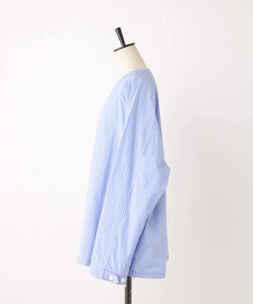 BEARDSLEY（ビアズリー）の「《FRIPIER/フリピエ》ボートプルシャツ（シャツ/ブラウス・レディース・サックスブルー/ホワイト・FREE）」の5枚目の写真