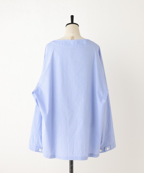 BEARDSLEY（ビアズリー）の「《FRIPIER/フリピエ》ボートプルシャツ（シャツ/ブラウス・レディース・サックスブルー/ホワイト・FREE）」の6枚目の写真