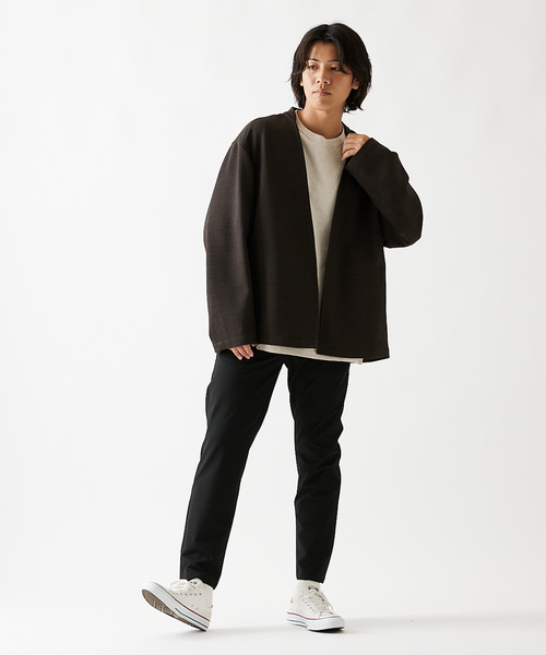 シームレッサボタンレスカーディガン