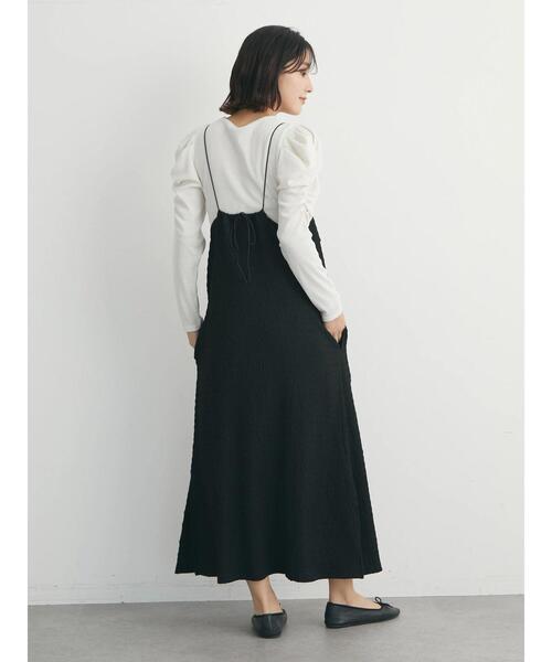 Green　Parks（グリーンパークス）の「細ひもキャミワンピース（ジャンパースカート・レディース・ブラック/ベージュ・FREE）」の7枚目の写真