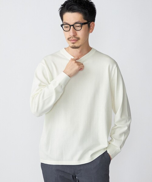 SHIPS（シップス）の「SHIPS: 〈ウォッシャブル〉12GG テックウール クルーネック プルオーバー ニット（ニット/セーター・メンズ・ブラック/ホワイト/グリーン/オレンジ/チャコールグレー/ダークブルー・LARGE/MEDIUM/SMALL/X-LARGE）」の7枚目の写真