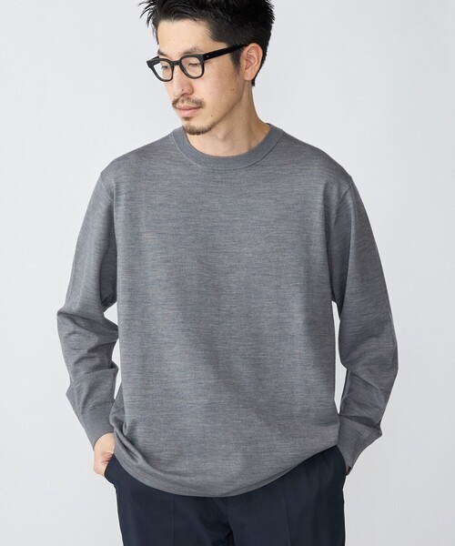 SHIPS（シップス）の「SHIPS: 〈ウォッシャブル〉12GG テックウール クルーネック プルオーバー ニット（ニット/セーター・メンズ・ブラック/ホワイト/グリーン/オレンジ/チャコールグレー/ダークブルー・LARGE/MEDIUM/SMALL/X-LARGE）」の10枚目の写真