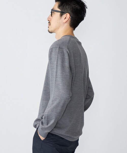 SHIPS（シップス）の「SHIPS: 〈ウォッシャブル〉12GG テックウール クルーネック プルオーバー ニット（ニット/セーター・メンズ・ブラック/ホワイト/グリーン/オレンジ/チャコールグレー/ダークブルー・LARGE/MEDIUM/SMALL/X-LARGE）」の11枚目の写真