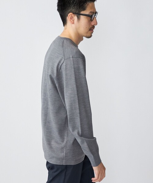 SHIPS（シップス）の「SHIPS: 〈ウォッシャブル〉12GG テックウール クルーネック プルオーバー ニット（ニット/セーター・メンズ・ブラック/ホワイト/グリーン/オレンジ/チャコールグレー/ダークブルー・LARGE/MEDIUM/SMALL/X-LARGE）」の13枚目の写真